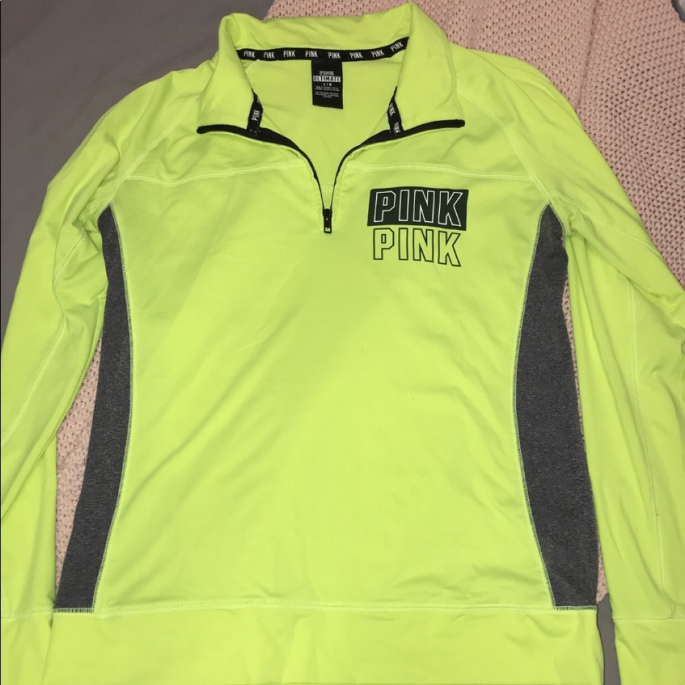 PINK Neon Yellow Quarter-Zip